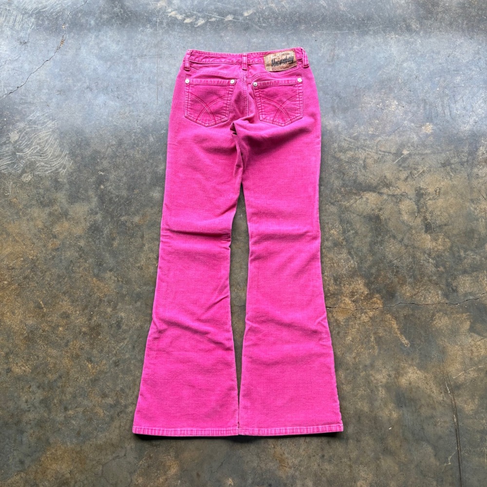 Unionbay Hot Pink Corduroy Flare Pants Womens Size 13 Y2K Stretch Bell Bottoms